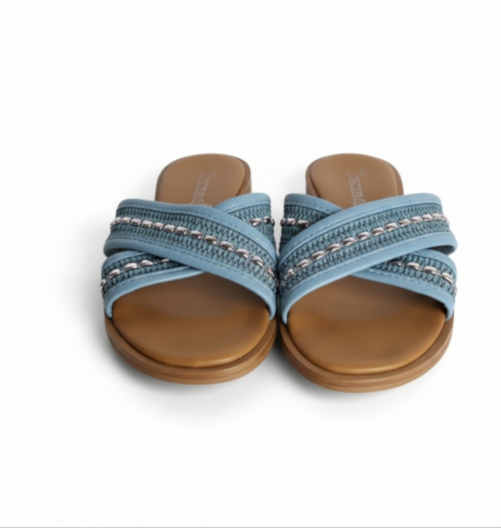 TOSCANELLA Blue Woven Sandals MADE IN ITALY SIZE 6.5 - Picture 9 of 9